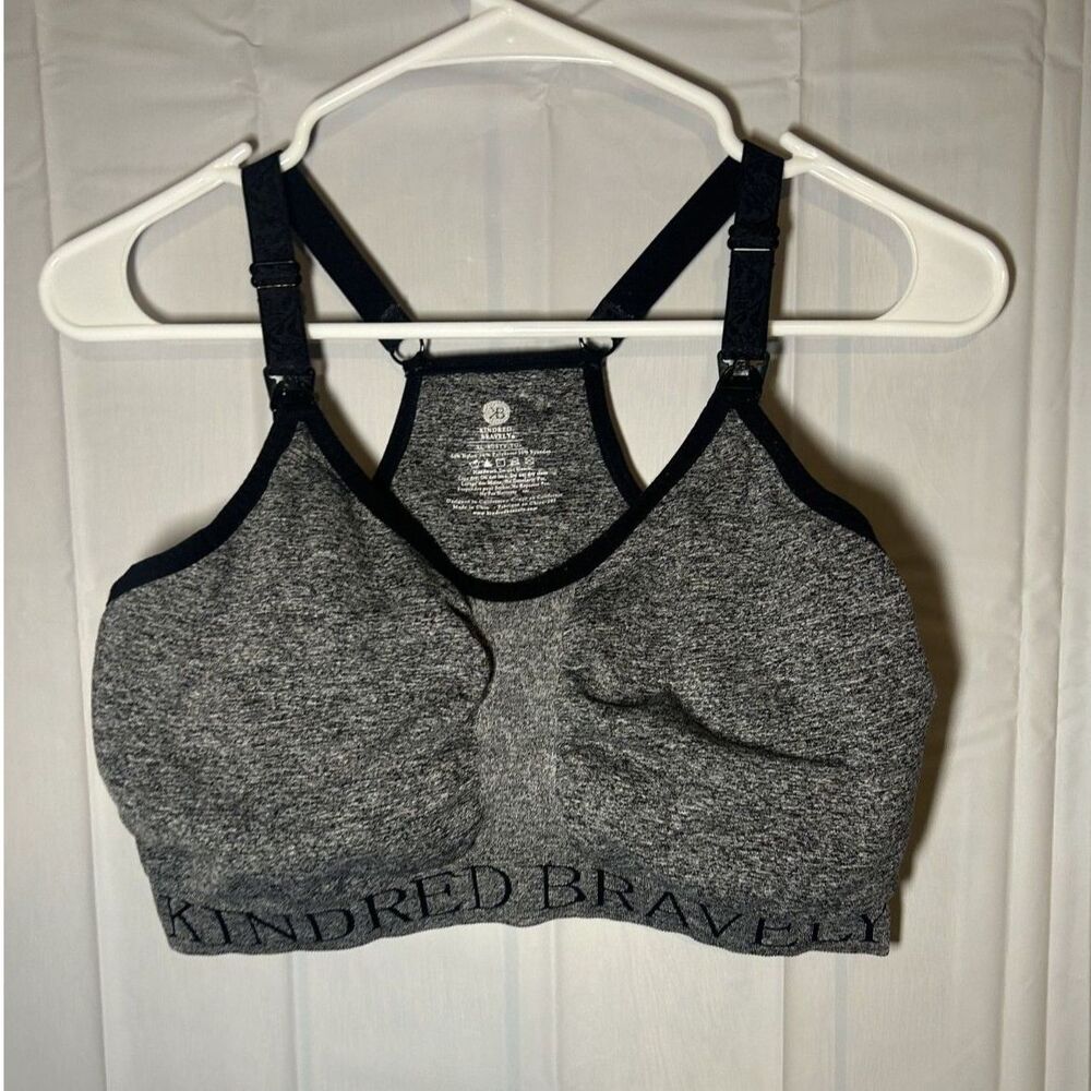 Kindred Bravely Simply Sublime Wireless Nursing Bra XL Heather Gray Maternity
